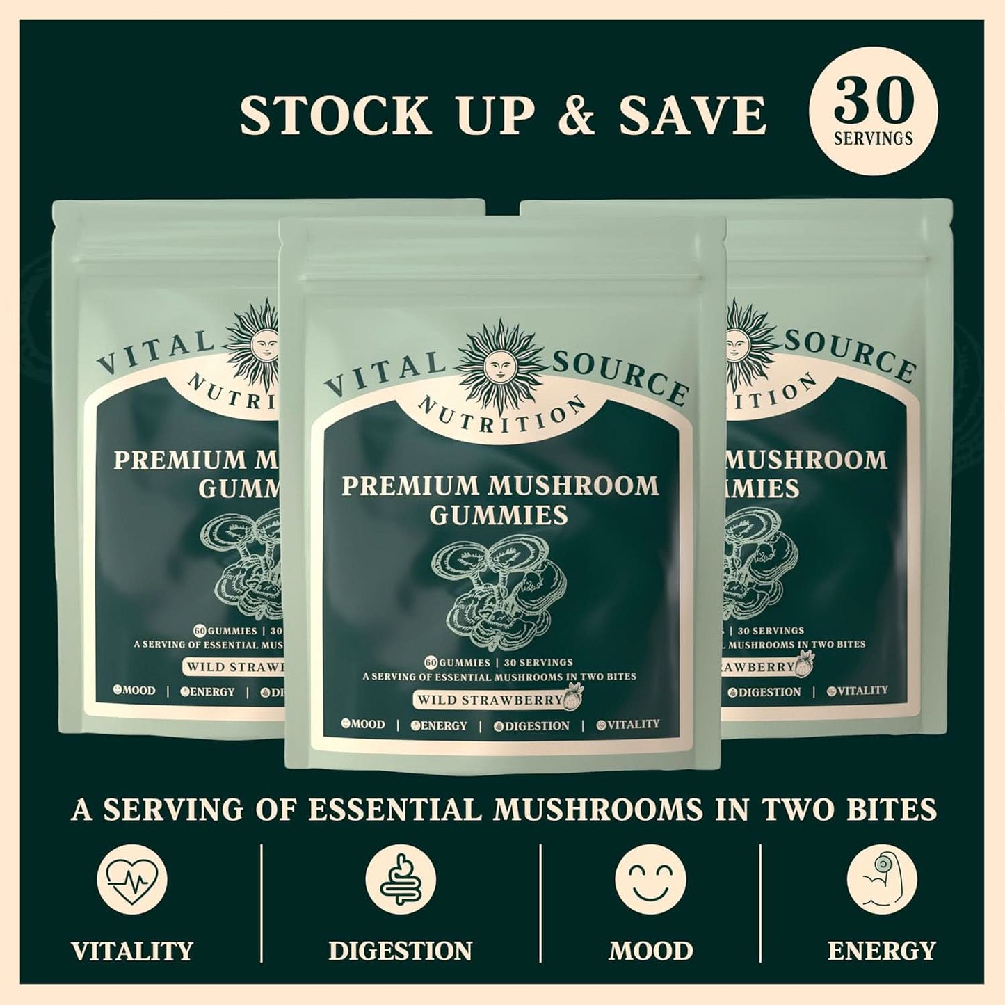 Premium Mushroom Gummies for Vitality™