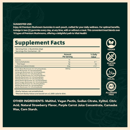 Premium Mushroom Gummies for Vitality™